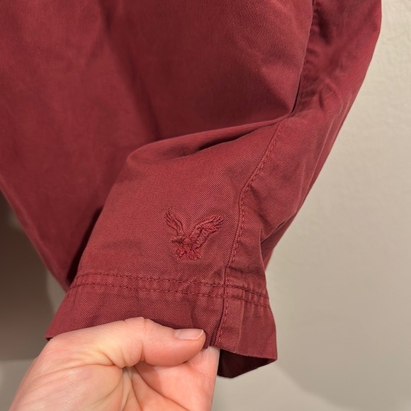 American Eagle Men's Chino Shorts Dark Raspberry Cargo Size 30 - Picture 5 of 5
